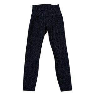 Lululemon Align High-Rise Pant‎ 25" Size 4 Black Lace Print Good